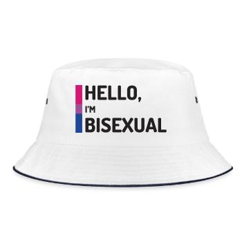 Hallo, ich bin bisexuell - Bucket Hat - Weiß/Navy - Vorne