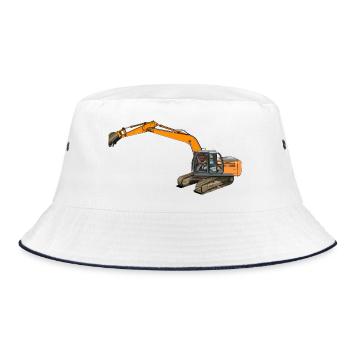 Bucket excavator intervenes - Bucket Hat - white/navy - Front