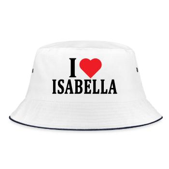 t-shirt I love Isabella t-shirt gift idea - Bucket Hat - white/navy - Front