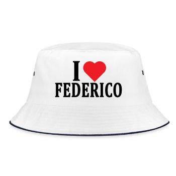 t-shirt J’adore Federico idée cadeau t-shirt - Bob - blanc/marine - Devant