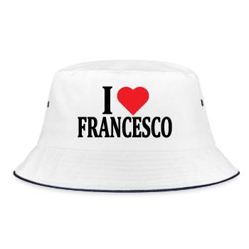 t-shirt I love Francesco t-shirt gift idea - Bucket Hat - white/navy - Front
