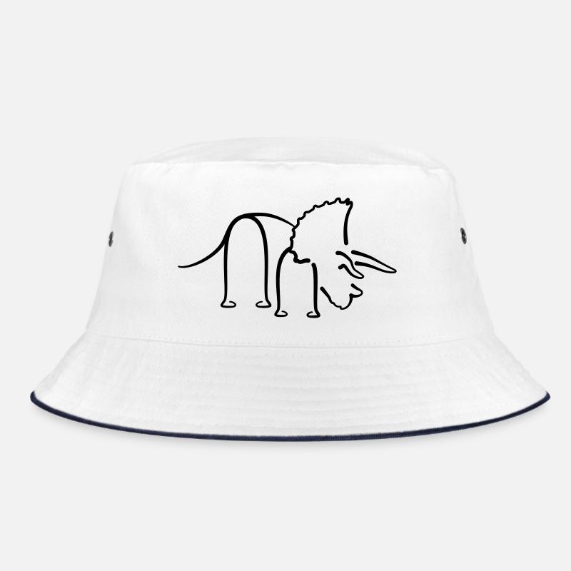 Dinosaurier Triceratops Dino Liniengrafik Bucket Hat