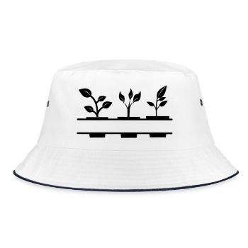 Banner cuttings - Bucket Hat - white/navy - Front