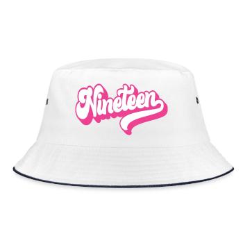 Nineteen 19th Birthday Girls Women 19 Years Old - Bucket Hat - white/navy - Front