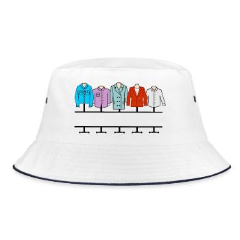 Clothing store men's standard mannequin - Bucket Hat - white/navy - Front