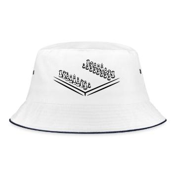 Chess pieces - Bucket Hat - white/navy - Front