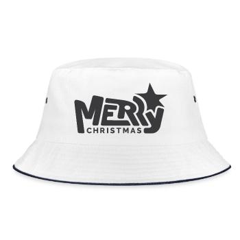 merry christmas logo graffiti font star font - Bucket Hat - white/navy - Front