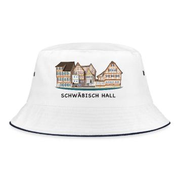 Schwäbisch Hall, Southern Germany, Drawing - Bucket Hat - white/navy - Front