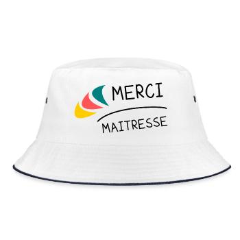 MISTRESS. THANK YOU. THANK YOU MISTRESS. MISTRESS - Bucket Hat - white/navy - Front