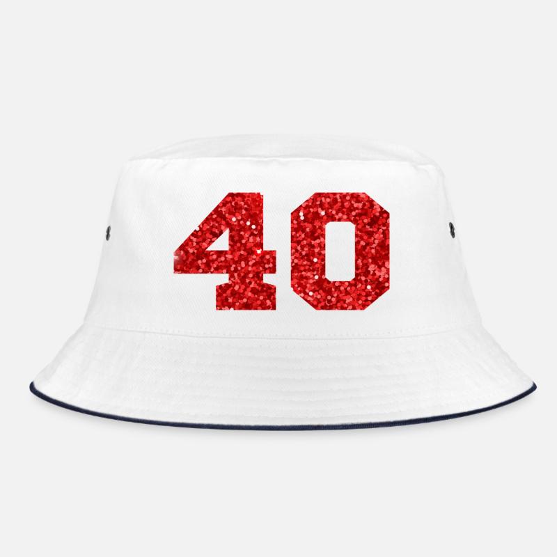 Nummer 40 Roter Glitzer - 40-jähriges Jubiläum Bucket Hat