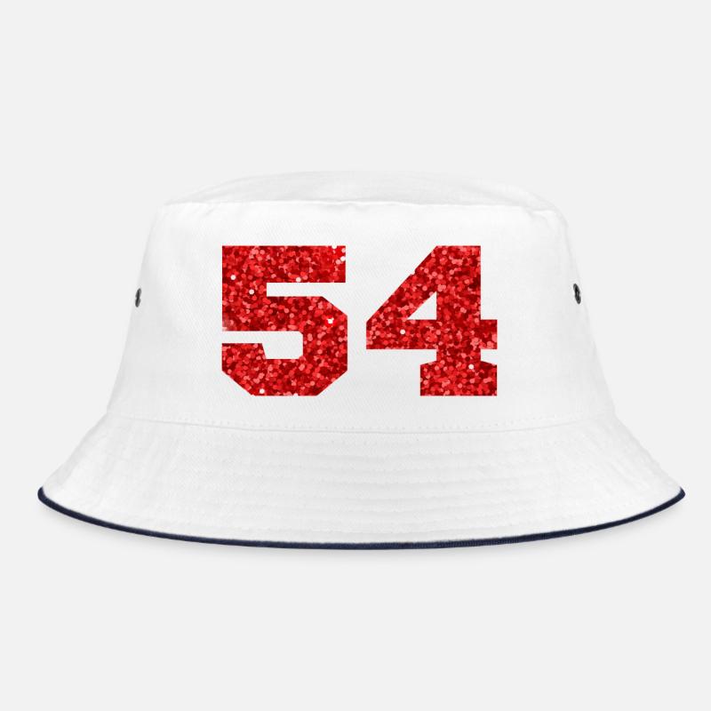 Number 54 Red Glitter - 54th Anniversary Bucket Hat
