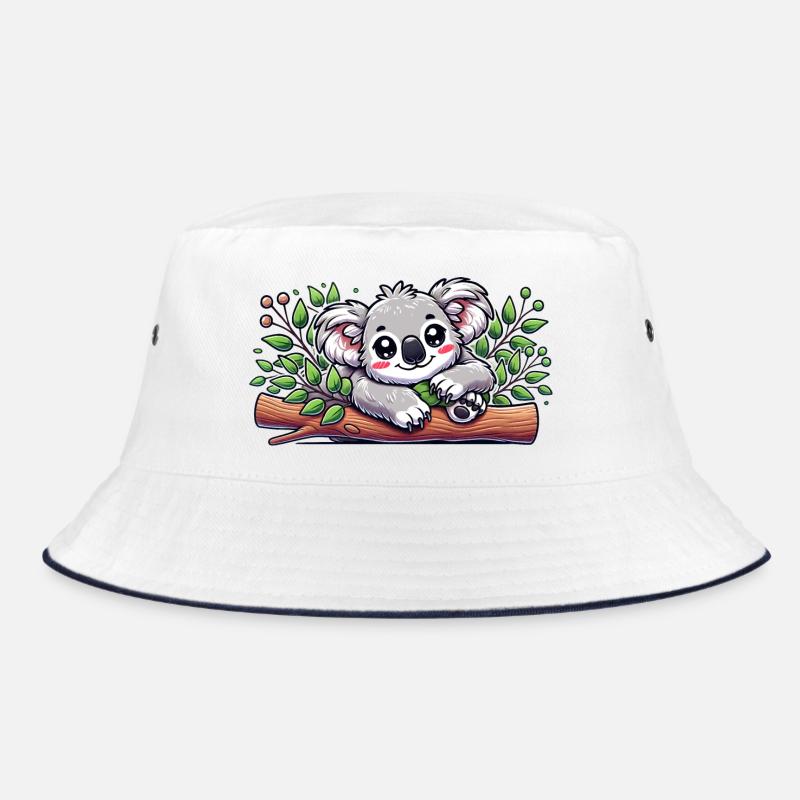 The cute koala bear on a eucalyptus branch Bucket Hat