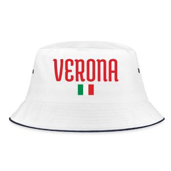 Drapeau de Vérone-Italie - Bob - blanc/marine - Devant