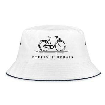 Urbaner Radfahrer - Bucket Hat - Weiß/Navy - Vorne