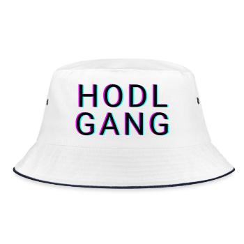 Hodl Gang - Bucket Hat - white/navy - Front