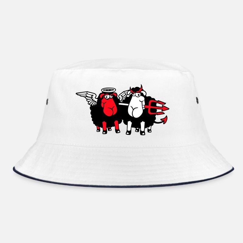 2 Sheep Angel Devil Satan Hell Evil Heaven Good Bucket Hat