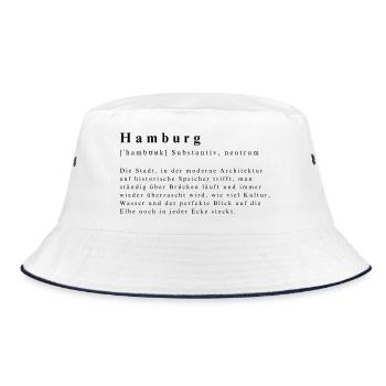 Hamburg Definition - Bucket Hat - white/navy - Front