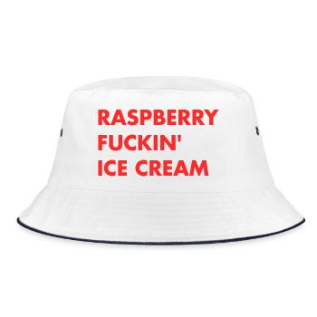 Glace à la framboise - Lettrage rouge - Bob - blanc/marine - Devant
