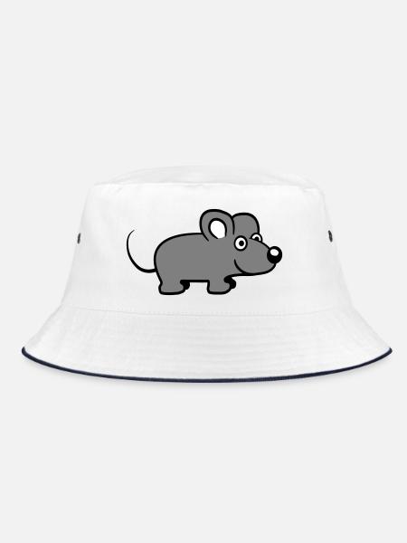 Mouse Mouse Cute Little Rat Rodent Friendly - Bucket Hat - white/navy - Front