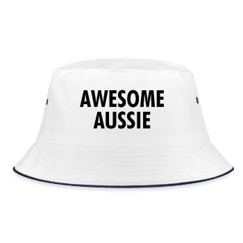 Awesome Aussie - Austrlia - Australia Down Under - Bucket Hat - white/navy - Front