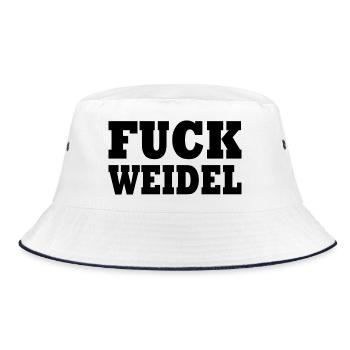 Fuck weidel - Bucket Hat - Weiß/Navy - Vorne