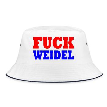 Fuck weidel - Bucket Hat - Weiß/Navy - Vorne