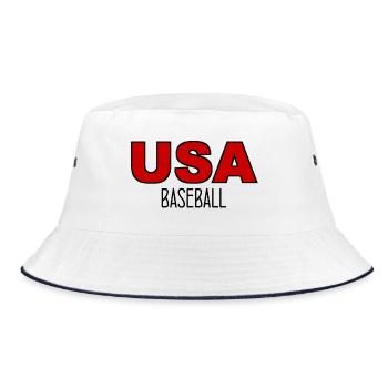 USA Baseball - US - United States of America - Bucket Hat - Weiß/Navy - Vorne