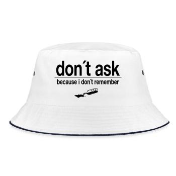 don ́t ask - because i don ́t remember - Bucket Hat - white/navy - Front
