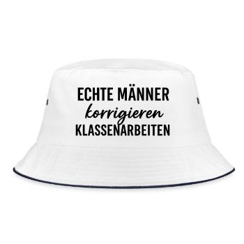 Real Men Correcting Class Tests – Teachers - Bucket Hat - white/navy - Front