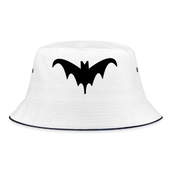 Bat Halloween Art 2 - Bucket Hat - white/navy - Front