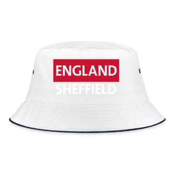 English Sheffield City Skyline Design - Bucket Hat - white/navy - Front