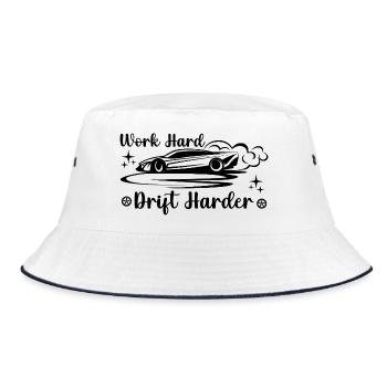 Sternennacht mit Waldmotiv - Bucket Hat - Weiß/Navy - Vorne
