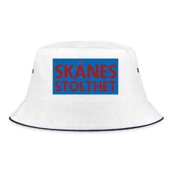 Skånes Stolthet: Emblem of Regional Identity - Bucket Hat - white/navy - Front