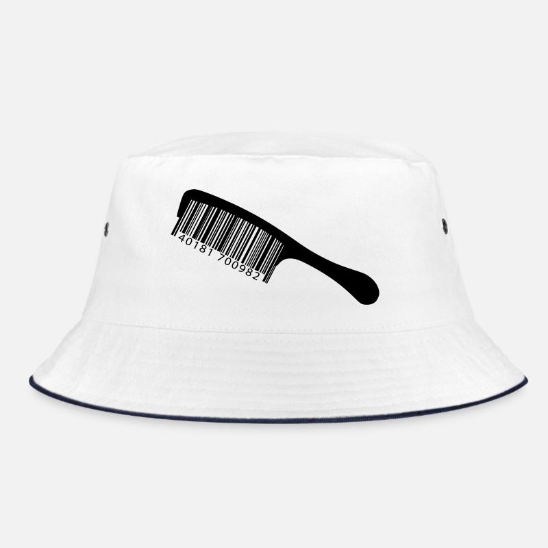 Illustration comb with barcode Bucket Hat