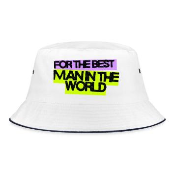 For the best man in the world - Bucket Hat - white/navy - Front