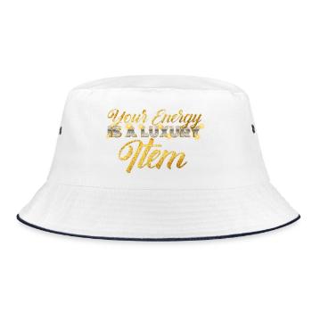 Your Energy Is A Luxury Item Design - Bucket Hat - Weiß/Navy - Vorne