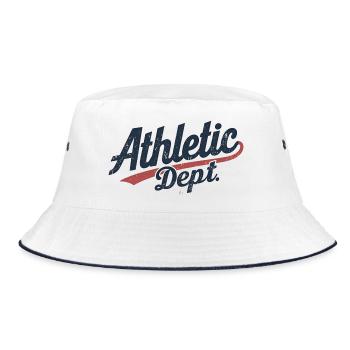 Vintage College Athletic Dept. T-Shirt - Bucket Hat - Weiß/Navy - Vorne