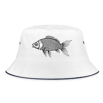 Poisson chemise poisson motif,Cadeau de vêtements de pêche - Bob - blanc/marine - Devant