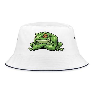 Grenouille cool avec les bras croisés dessin animé - Bob - blanc/marine - Devant