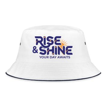 Rise and Shine - Morning Routine Goals - Bucket Hat - white/navy - Front