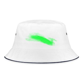 Green Brush Stroke Abstract - Bucket Hat - white/navy - Front