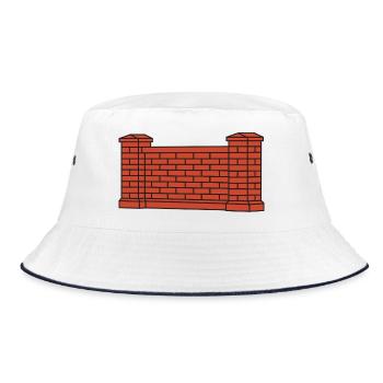 Brick Wall Urban Style - Bucket Hat - white/navy - Front