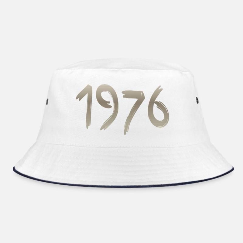 Year 1976 with a handmade stroke - Bucket Hat - white/navy
