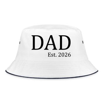 Dad Est. 2026 - Bucket Hat - Weiß/Navy - Vorne