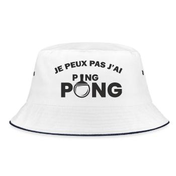 I can't I have ping pong - Bucket Hat - white/navy - Front