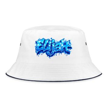 ELIJAH GRAFFITI NAME FOR PERFECT GIFT PRINTABLE  - Bob - blanc/marine - Devant