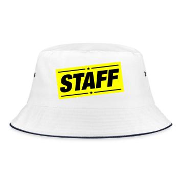 Staff Member - Bucket Hat - white/navy - Front