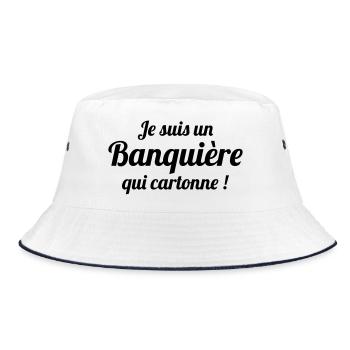 Je suis une banquière qui cartonne - Bob - blanc/marine - Devant