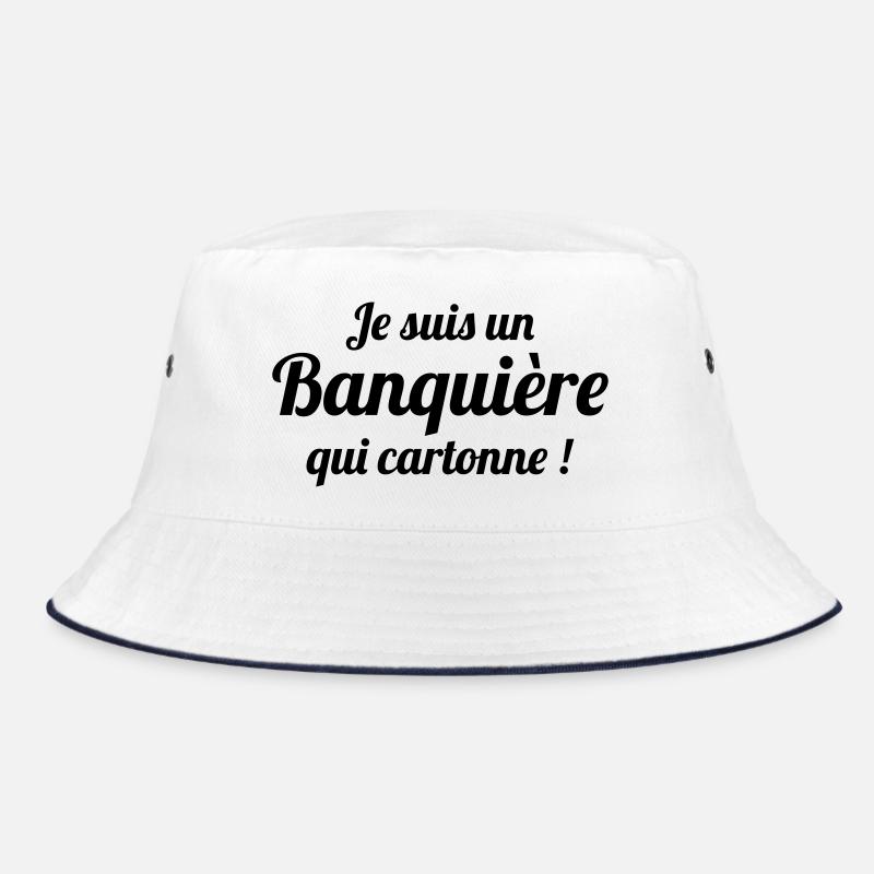 I'm a successful banker - Bucket Hat - white/navy