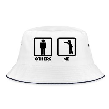 Me as a darts player - Bucket Hat - white/navy - Front